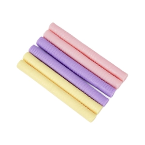 Colorful foam cold wave rods for hair styling with non-slip texture in three vibrant colors