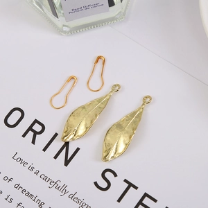 Golden metal leaf pendants and pin buckles for candy bag jewelry accessories DIY