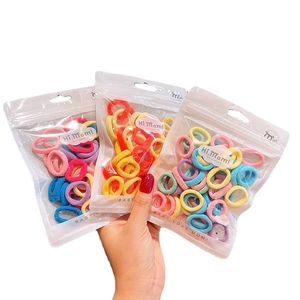 Colorful high elasticity hair bands for kids in a matte zipper bag packaging
