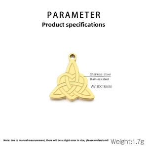 Dessin technique du pendentif coeur nœud celtique doré avec dimensions 18x16mm et poids 1,7g