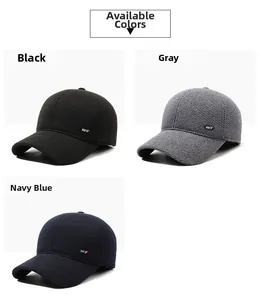 Detail showing baseball caps in black, grey, and navy blue with SPORT logo embroidery
