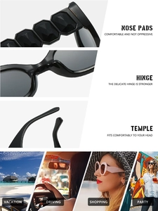Detailed macro view of square frame hinges and ergonomic nose pads on premium sunglasses