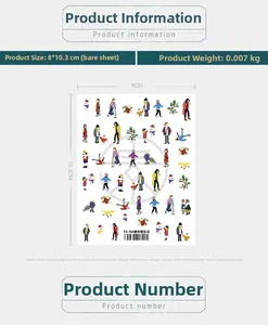 Detailed size specifications for TS-764 ultra-thin urban life theme nail art stickers