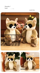 Close-up of cute lemur plush toy with big eyes in a cozy domestic setting scene