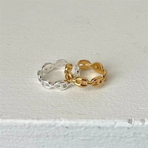 Elegant 925 sterling silver pig nose chain rings in gold and silver finishes