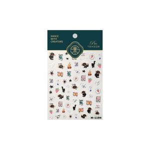 Adesivi per unghie Halloween con gatti e stelle argentate per decorazioni nail art fai da te