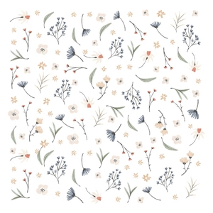 Nordische Aquarell Blumen und Blätter selbstklebende PVC Wandsticker in Morandi-Tönen
