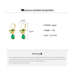 Detail showing dimensions and specifications for vintage floral resin drop earrings
