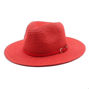 Elegant grass green wide brim sun hat with matching leather band and golden buckle