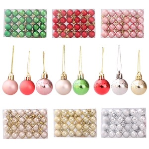 Set of 24 colorful electroplated Christmas ornaments in matte and glossy finishes