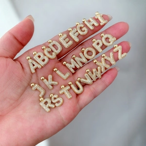 Initial Alphabet Letter Pendant Necklace Gold Plated Copper Micro Pave Zircon Minimalist Jewelry For Women