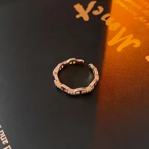 Vintage 18K gold-plated pig nose ring with zircon stones in a classic anchor link design