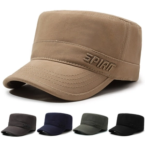Hommes Femmes Casquette Cadet Coton Militaire Sommet Plat Chapeau Spirit Broderie Réglable Extérieur Style Protection Solaire