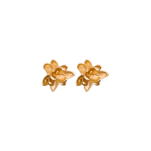 Elegante vintage gouden lotus oorknopjes voor dames met verfijnd bloemmotief