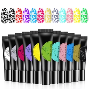 Coffret de 12 gels de stamping pour ongles avec motifs floraux assortis sur capsules