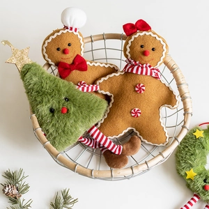 Christmas Plush Hanging Ornaments Gingerbread Man Christmas Tree Wreath Felt Cloth Dolls Festive Home Decor Pendants
