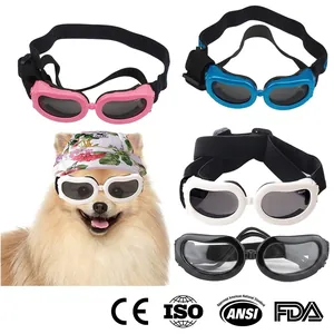 Pet Sunglasses UV Protection Dog Goggles Adjustable Strap Windproof PC Lens Eyewear For Small Dogs Cats