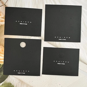Matte Black Jewelry Display Cards For Earring Necklace Stud Packaging Hanging Holder Cardboard Paper Professional