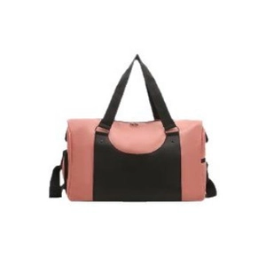 Pink and black large capacity sports gym bag with dry wet separation for fitness travel