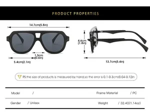 Guide des tailles détaillé et mesures pour lunettes de pilote à double pont