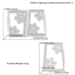 Détail du moule en silicone flocon de neige pour bougeoir de Noël avec dimensions précises