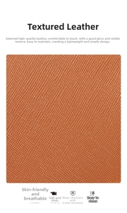 Macro shot of durable cross-grain textured leather showing wear resistant surface