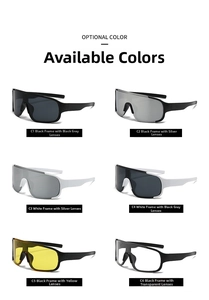 One-piece large frame cycling sunglasses, outdoor windproof sports glasses for running ski.