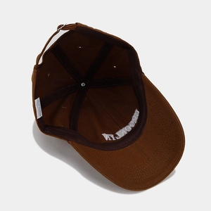 Dark brown Brooklyn embroidery cotton baseball cap with adjustable strap and curved brim