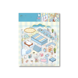 Retro Story home scenery PET stickers for DIY scrapbooking with cute pets and furniture