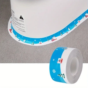Self-adhesive sealing tape with snowman winter pattern for bathroom toilet base edges