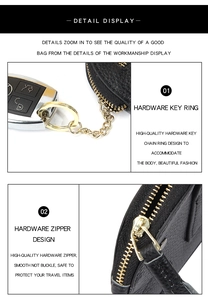 Close-up of black lychee leather texture with high-quality golden hardware and smooth zipper