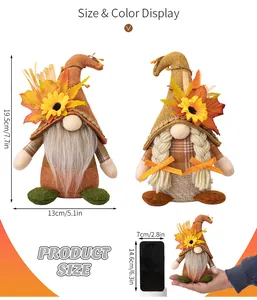 Tableau des tailles pour nain d'Automne mesurant 19,5 cm x 13 cm avec comparaison