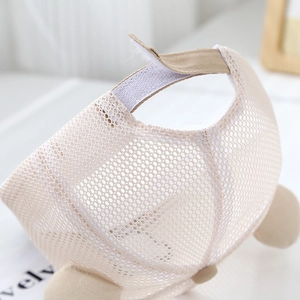 Breathable mesh summer hat for kids with cute bear ears and adjustable velcro strap