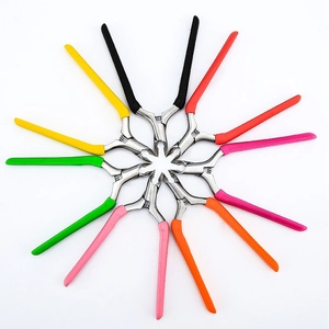 Colorful 12-piece stainless steel cuticle nippers set with ergonomic rubber handles
