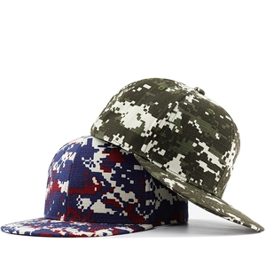 Baseball Cap Digital Camouflage Pattern Cotton Flat Brim Adjustable Buckle Hip Hop Streetwear Outdoor Sunshade Hat Men Women