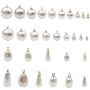 Imitation Artificial Pearl Pendants With Metal Caps Round Teardrop Oval Shapes For DIY Jewelry Making Necklaces Bracelets