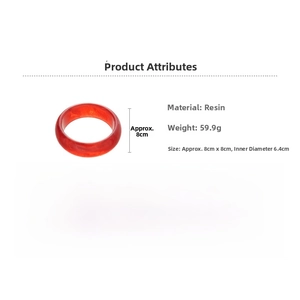 Detailed resin bangle dimensions with 8cm outer diameter and 6.4cm inner diameter