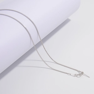 Minimalist S925 sterling silver Chopin needle chain necklace with adjustable slider clasp