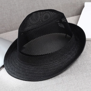 Mesh Fedora Hat Breathable Straw Sun Protection Summer Beach Jazz Style For Men Lightweight Packable Classic