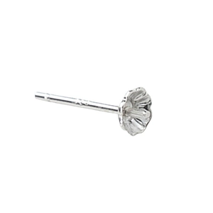 Minimalist S925 sterling silver plum flower stud earrings base with polished finish