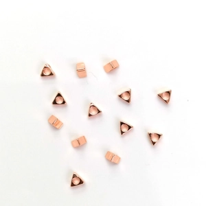 Geometric 14k rose gold plated triangle and rectangle spacer beads for DIY jewelry making