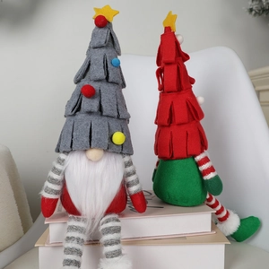 Nordic Christmas tree gnomes set with tiered hats and stars for festive decor
