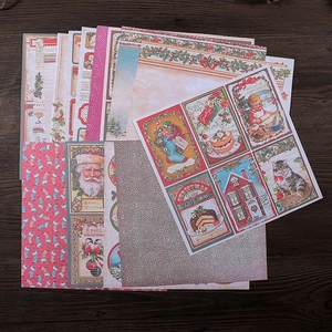 Vintage Christmas scrapbook paper collection featuring classic Santa and holiday patterns