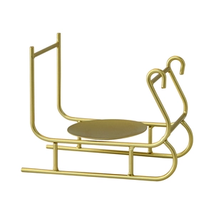 Nordic gold metal sleigh candle holder for romantic Christmas dining table decor