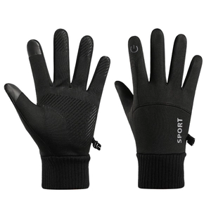 Waterproof thermal winter sports gloves with touchscreen fingertips and windproof fabric