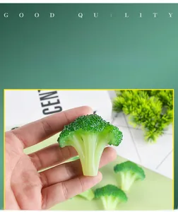 Macro detail of artificial broccoli model pendant with realistic green texture and color