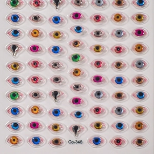 3D realistic evil eye nail art stickers with gold stamping in various colors
