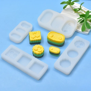 Moule en Silicone en Forme de Biscuit Sandwich à la Cerise DIY Savon Artisanal Fondant Bougie Décoration de Gâteau Accessoires