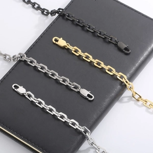 Minimalist stainless steel O-chain set in gold, silver, and black with lobster clasps