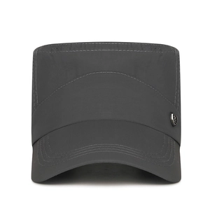 Heren Zomer Lichtgewicht Sneldrogende Platte Pet Outdoor Zonbescherming Lange Rand Cadet Cap Met Metalen M Logo Verstelbaar